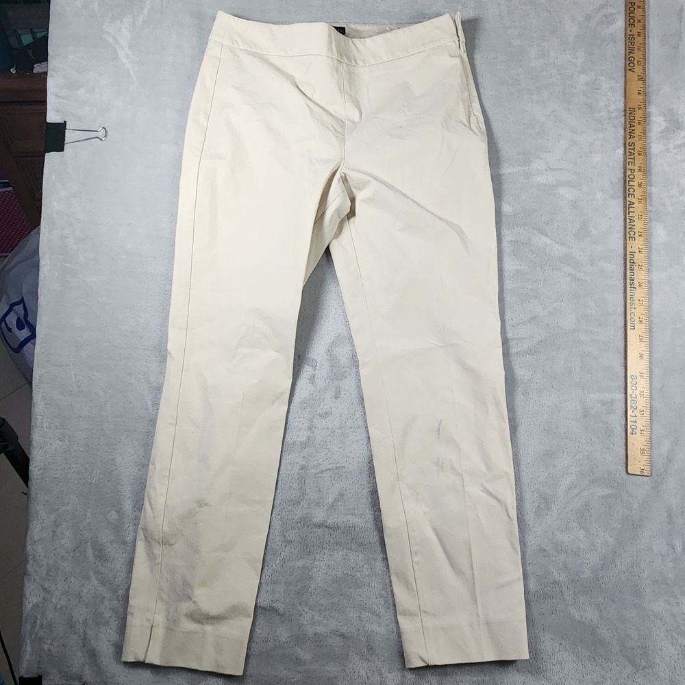 Talbots Chatham Ankle Pants Womens 6P Petite Beige Slim Leg Stretch Career Work